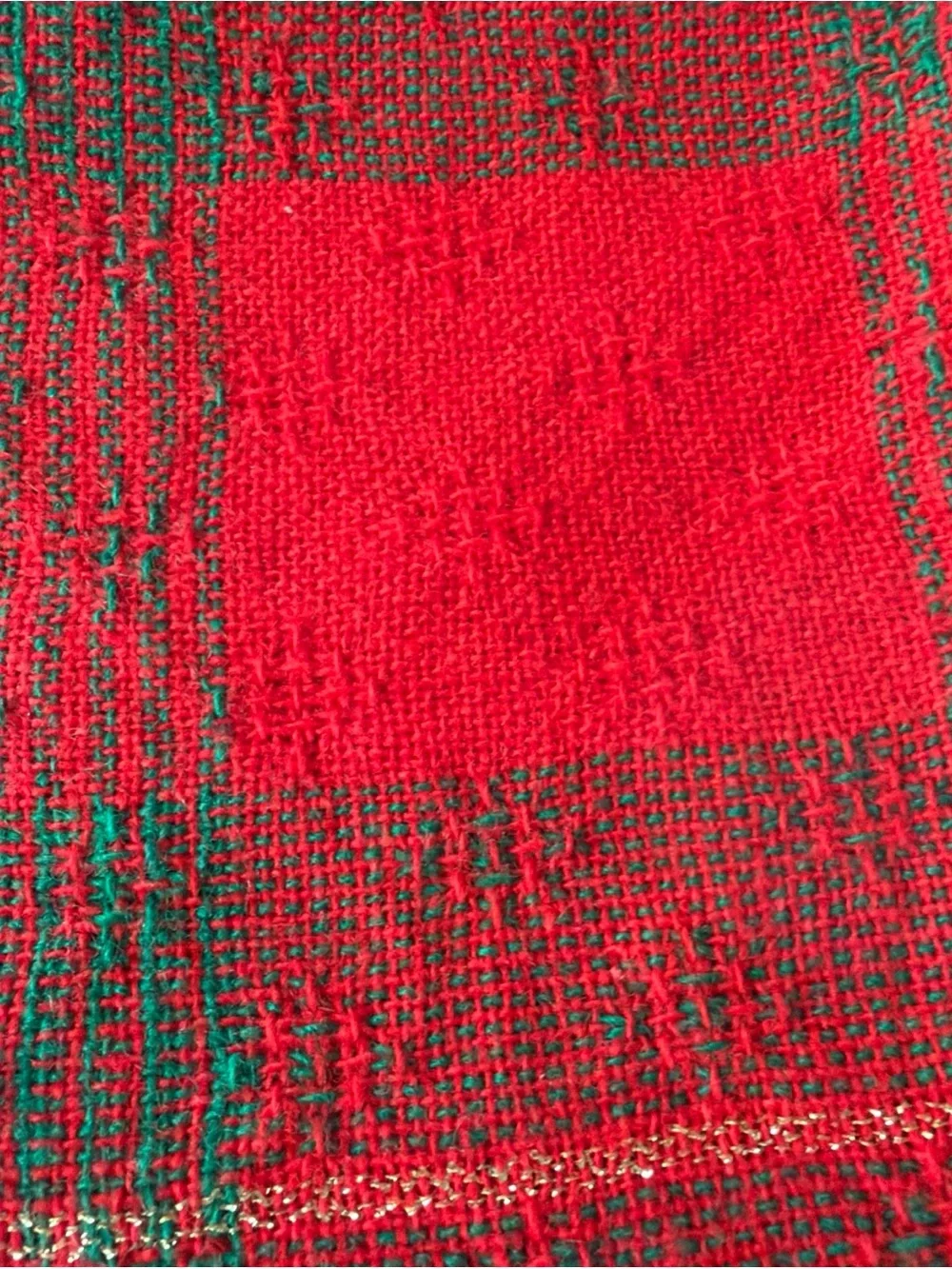 Festive Red Plaid Holiday cloth napkins set of 4 Scandinavian theme